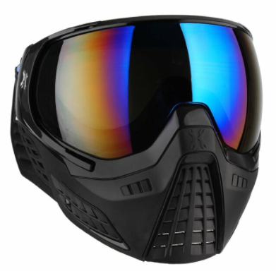 HK Army Paintball KLR Thermal Anti-Fog Mask Goggles Black Onyx w/ Cobalt Lens